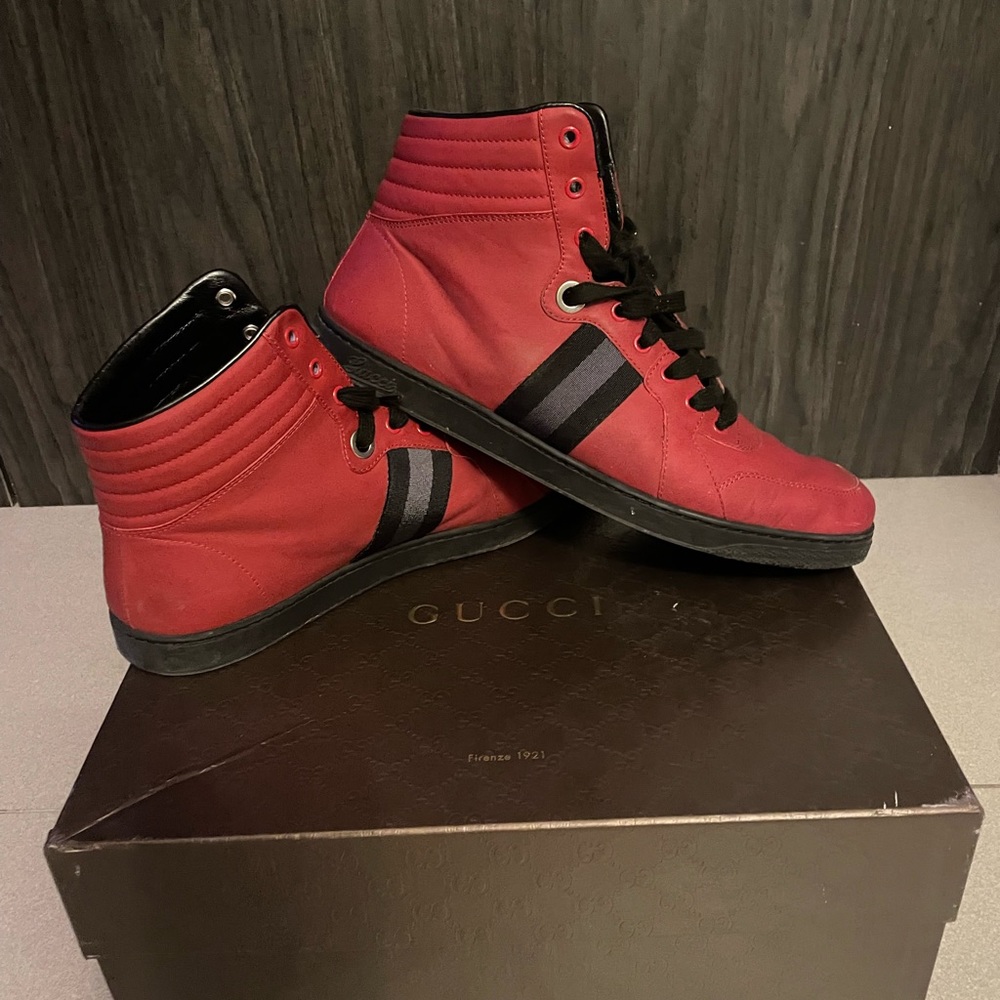 Gucci hight top red 11 1/2 authentic - Picture 5 of 5